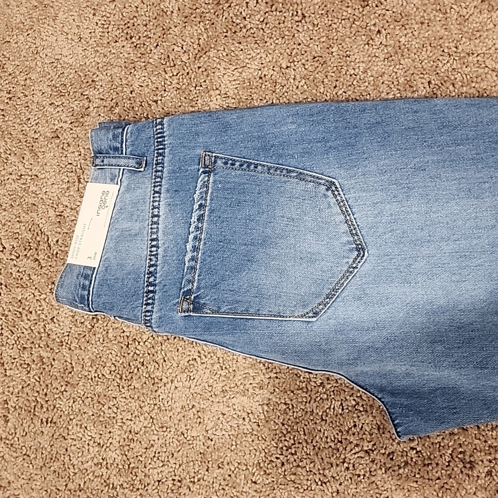 NWT Insane Gene High Rise Crop Straight Jeans